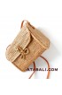 Ata rattan wallet bag with ribbon clip with sling leather